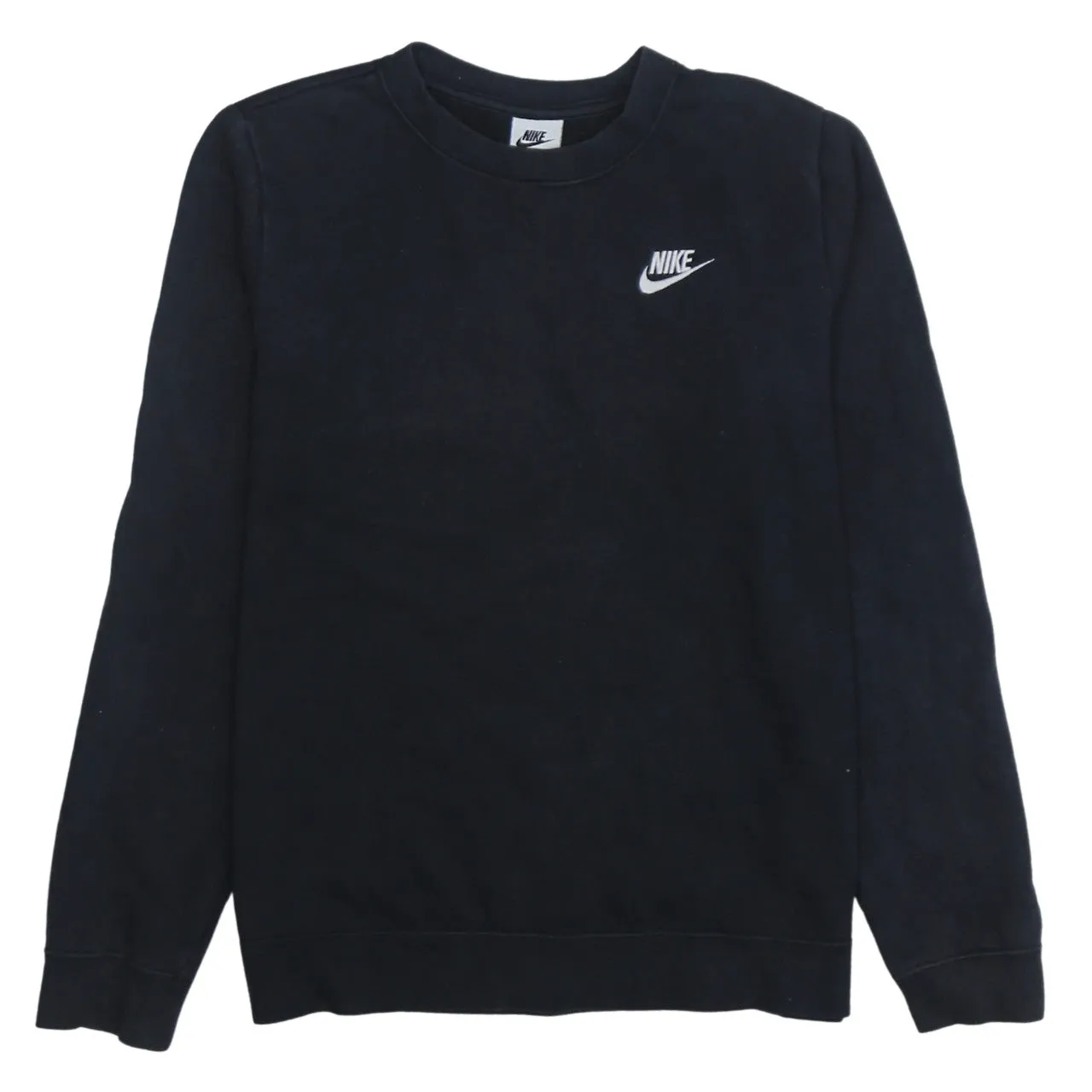 Nike 90's Swoosh Crew Neck Sweatshirt Small Black sold by Vintage Club
