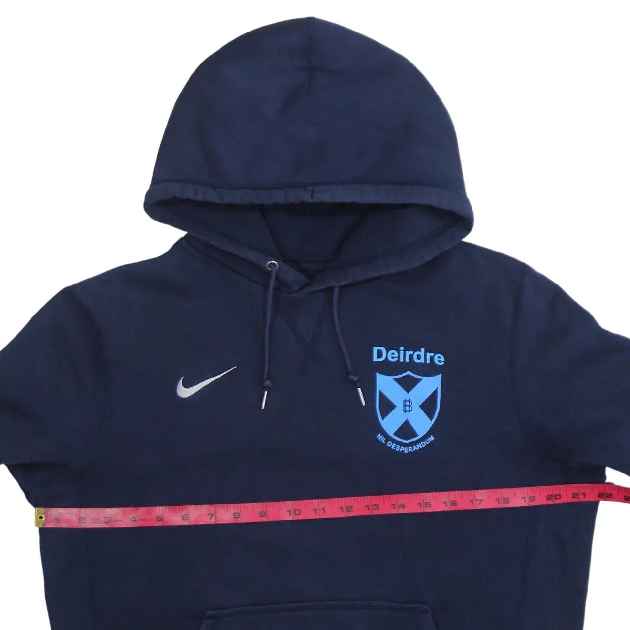 Nike 90's Swoosh Pullover Hoodie Medium Navy Blue sold by Vintage Club product image thumbnail 5