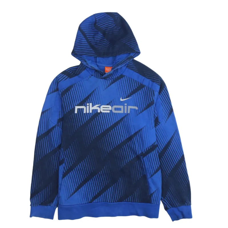 Nike 90's Swoosh Pullover Hoodie Large Blue sold by Vintage Club