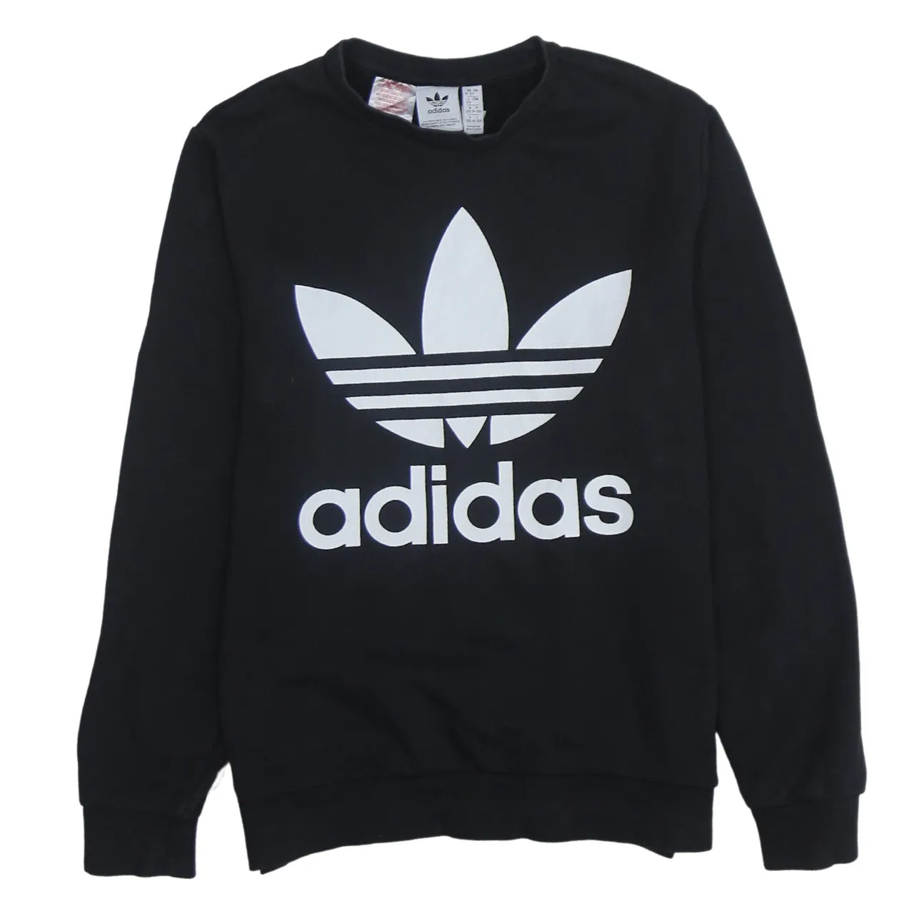 Adidas 90's Spellout Crew Neck Sweatshirt XSmall Black sold by Vintage Club