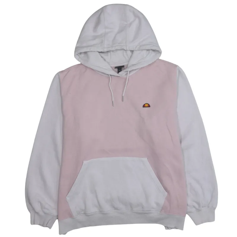Ellesse Pink White Hoodie Women’s XXLarge Small Chest Logo Front Pocket Pullover Sweatshirt made by Ellesse