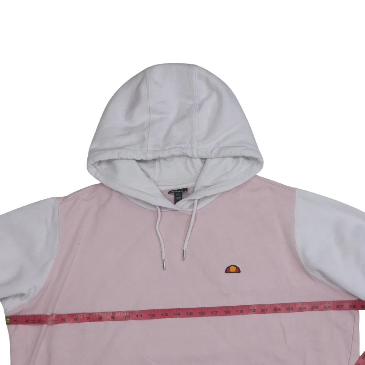 Ellesse Pink White Hoodie Women’s XXLarge Small Chest Logo Front Pocket Pullover Sweatshirt sold by Vintage Club product image thumbnail 5