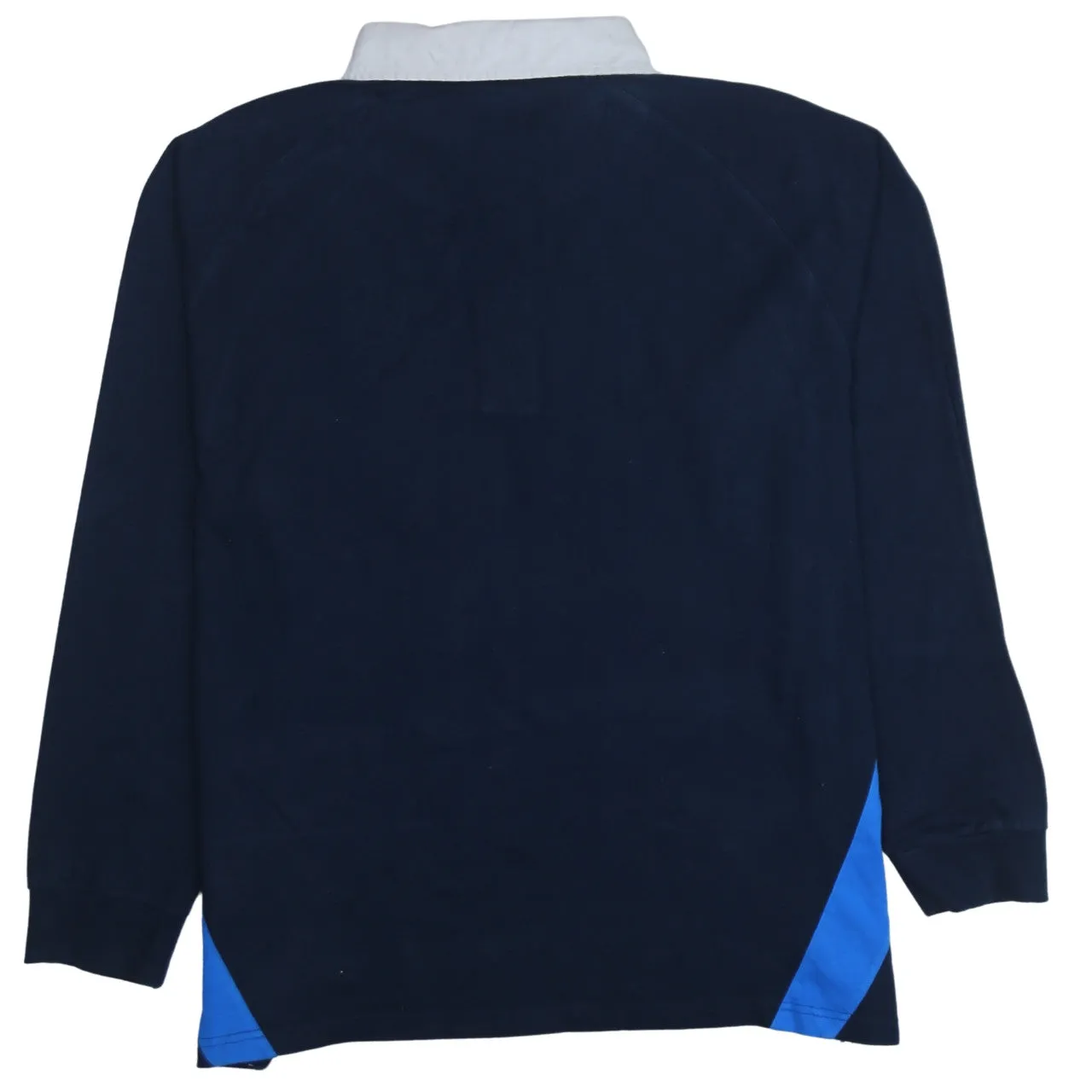 Retro 90's Long Sleeve Quarter Button Polo Shirt XXLarge (2XL) Navy Blue sold by Vintage Club product image thumbnail 2