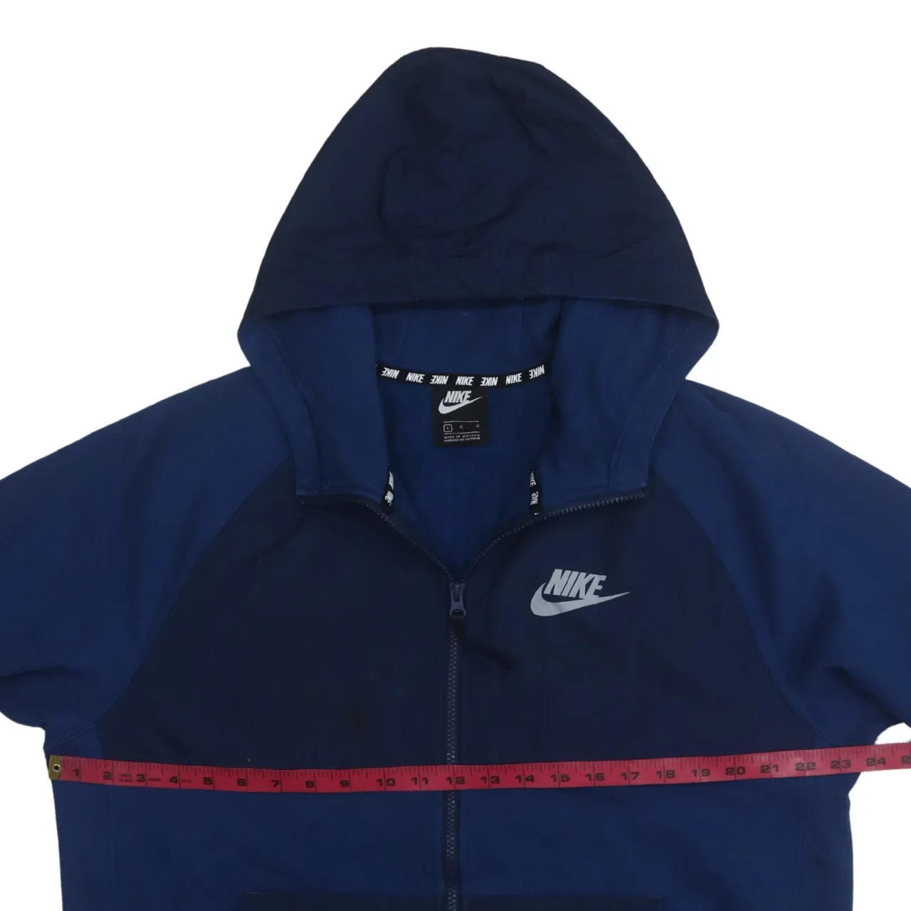 Nike 90's Swoosh Full Zip Up Hoodie Large Navy Blue sold by Vintage Club product image thumbnail 5
