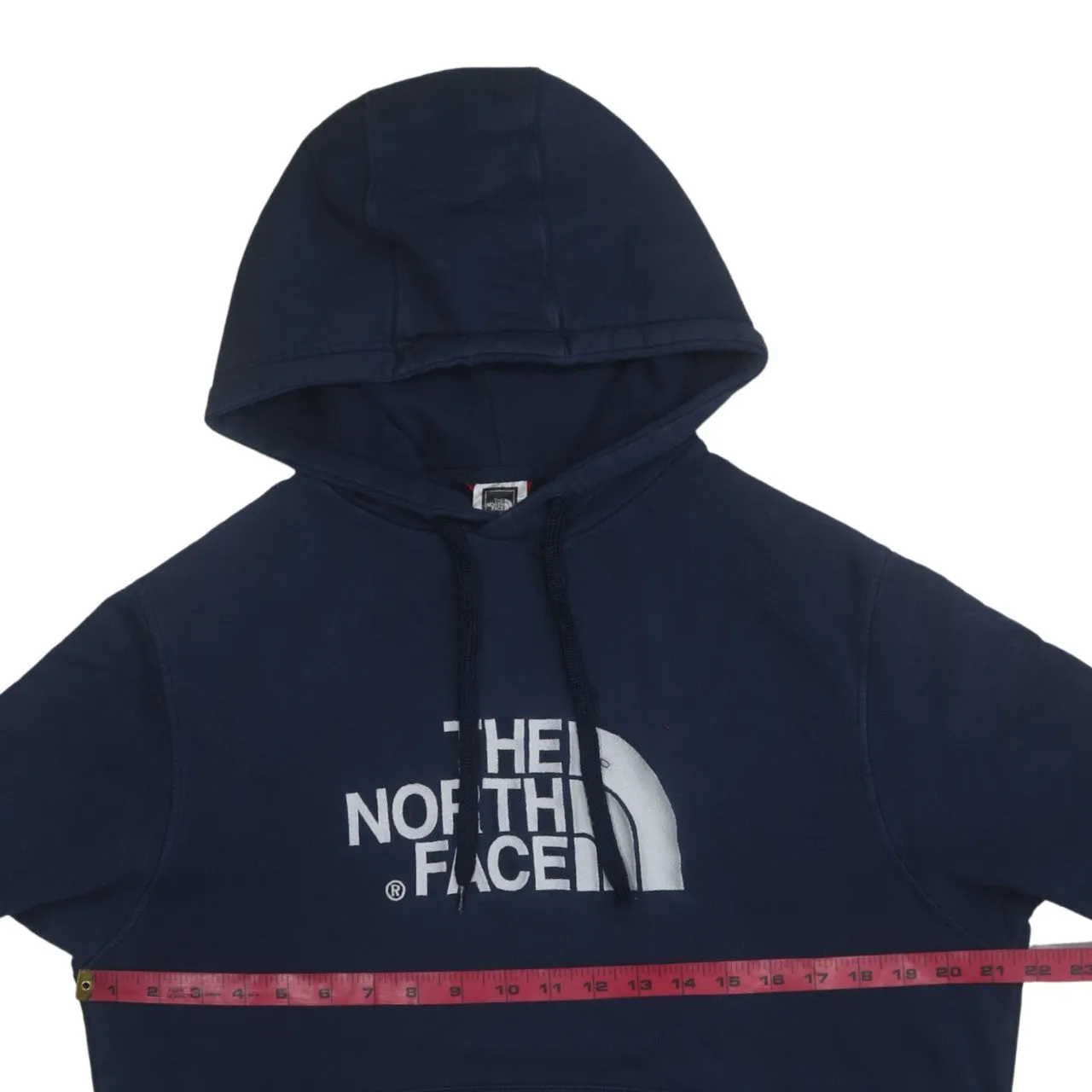 The North Face 90's Spellout Pullover Hoodie Medium Navy Blue sold by Vintage Club product image thumbnail 5