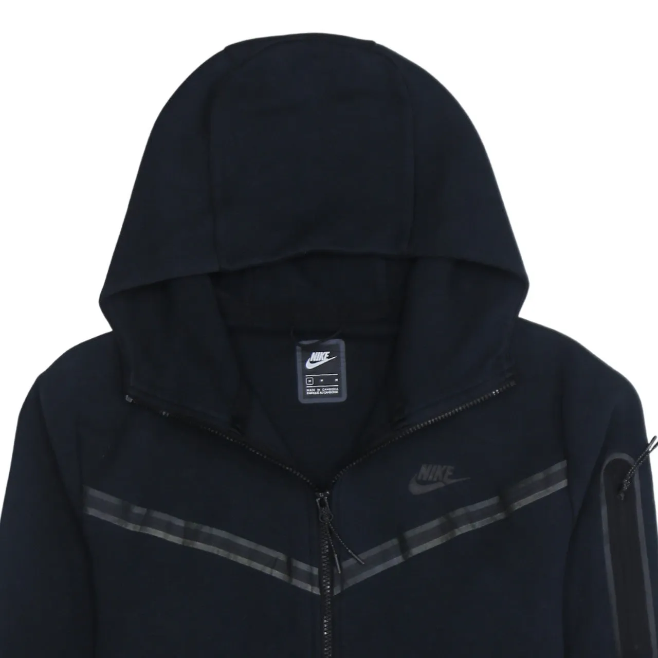 Nike 90's Swoosh Full Zip Up Hoodie Medium Black sold by Vintage Club product image thumbnail 3