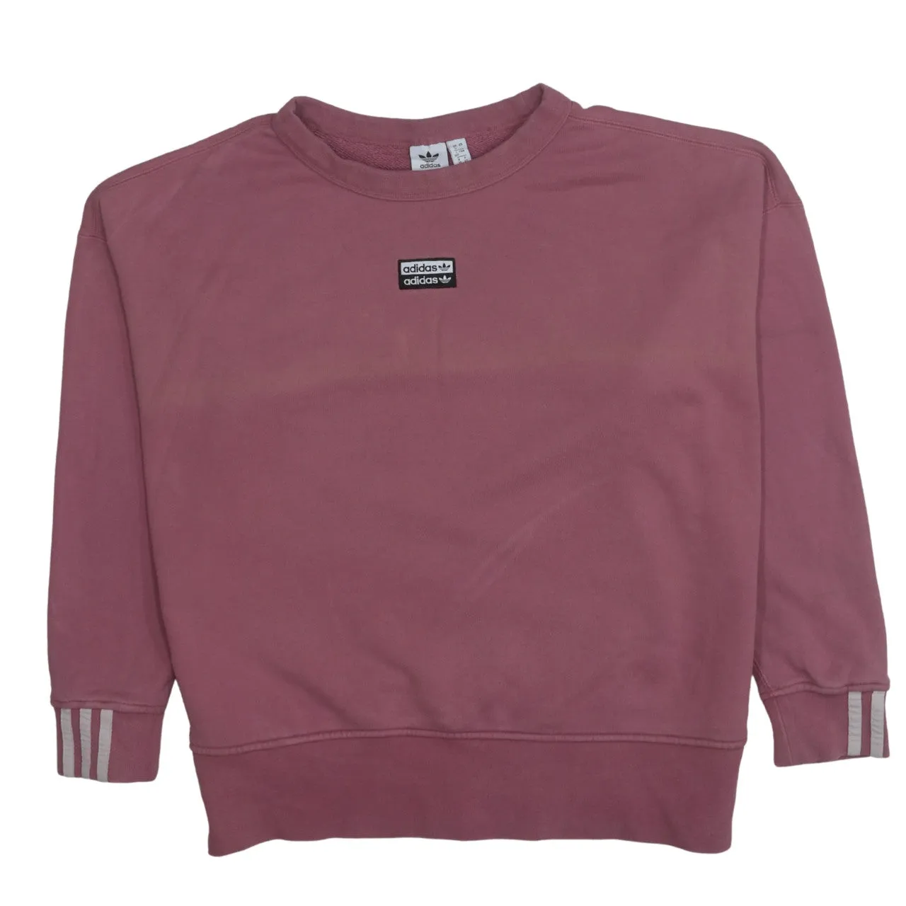 Adidas 90's 3 Stripes Cuff Crew Neck Sweatshirt XXLarge Pink sold by Vintage Club