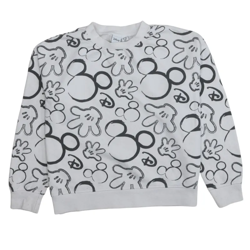 Disney 90's Plain Crew Neck Sweatshirt Small White sold by Vintage Club