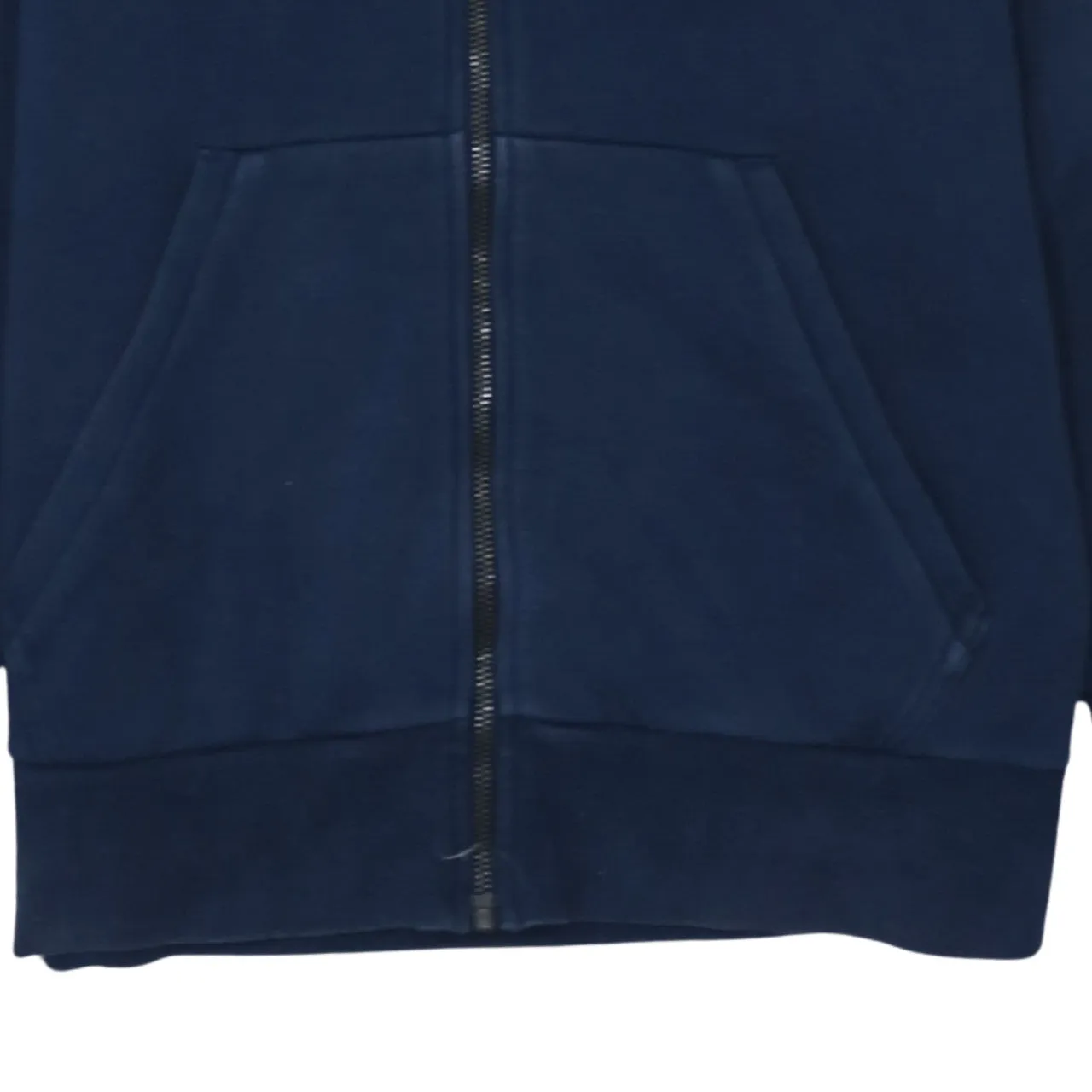 Adidas Navy Blue Hoodie Men's Small Full Zip Three Stripe Sleeves Embroidered Logo Sweatshirt sold by Vintage Club product image thumbnail 4