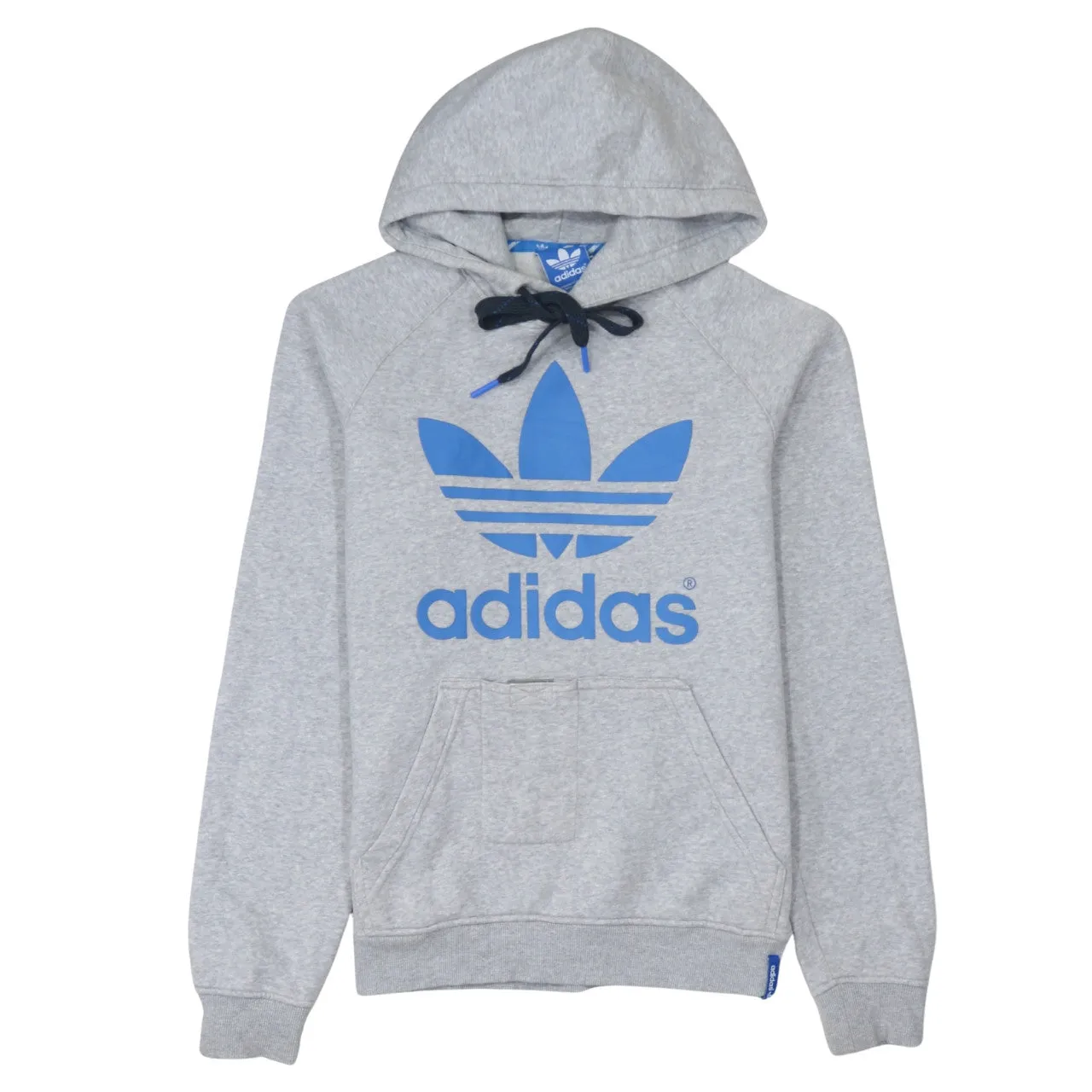 Adidas 90's Spellout Pullover Hoodie Small Grey sold by Vintage Club