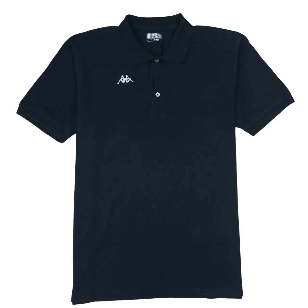 Kappa 90's Short Sleeves Quarter Button Polo Shirt XXLarge (2XL) Navy Blue sold by Vintage Club