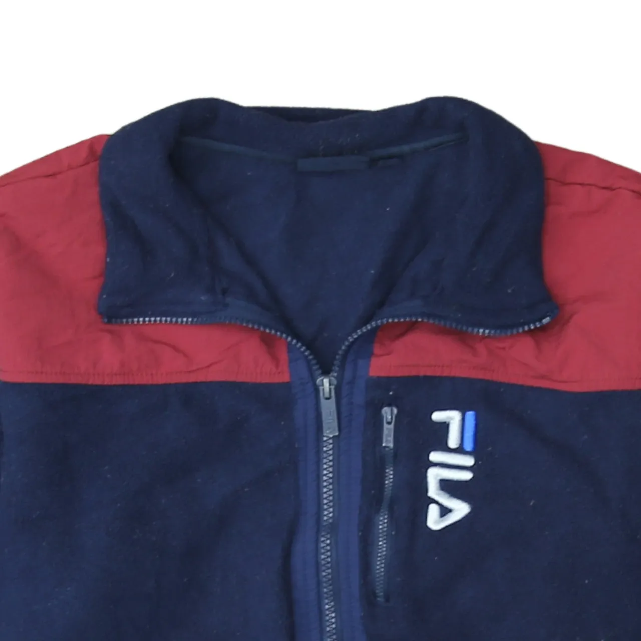 Fila Navy Blue Fleece Jacket Men's Medium Embroidered Logo Zip Front Contrast Panels sold by Vintage Club product image thumbnail 3