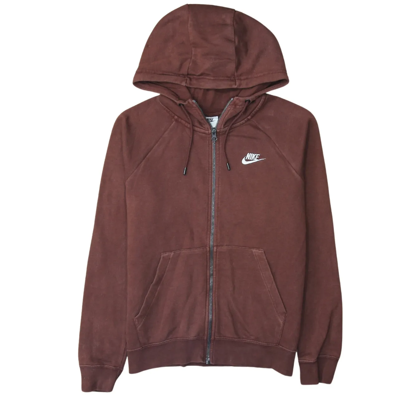 Nike 90's Swoosh Full Zip Up Hoodie Small Brown sold by Vintage Club