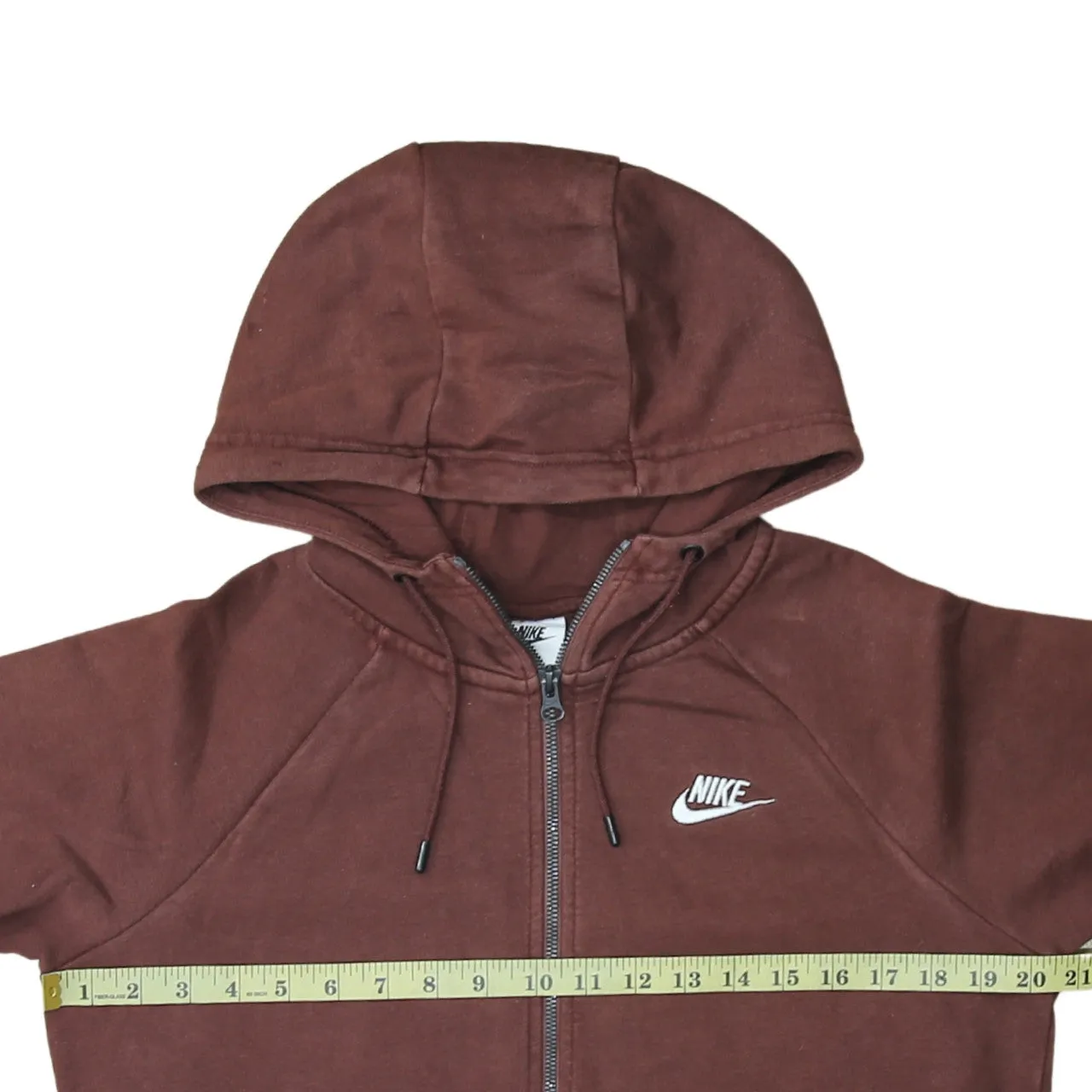 Nike 90's Swoosh Full Zip Up Hoodie Small Brown sold by Vintage Club product image thumbnail 5