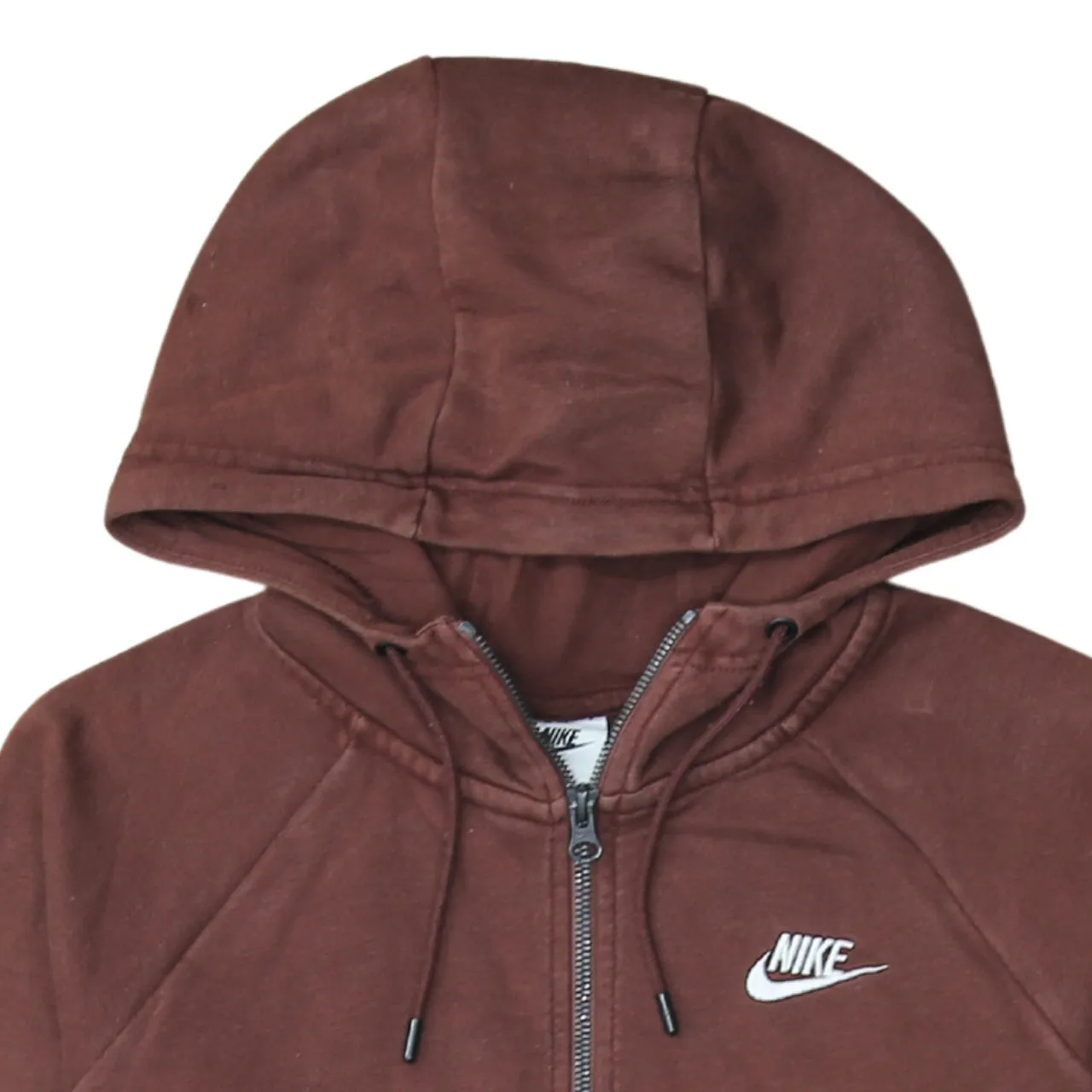 Nike 90's Swoosh Full Zip Up Hoodie Small Brown sold by Vintage Club product image thumbnail 3