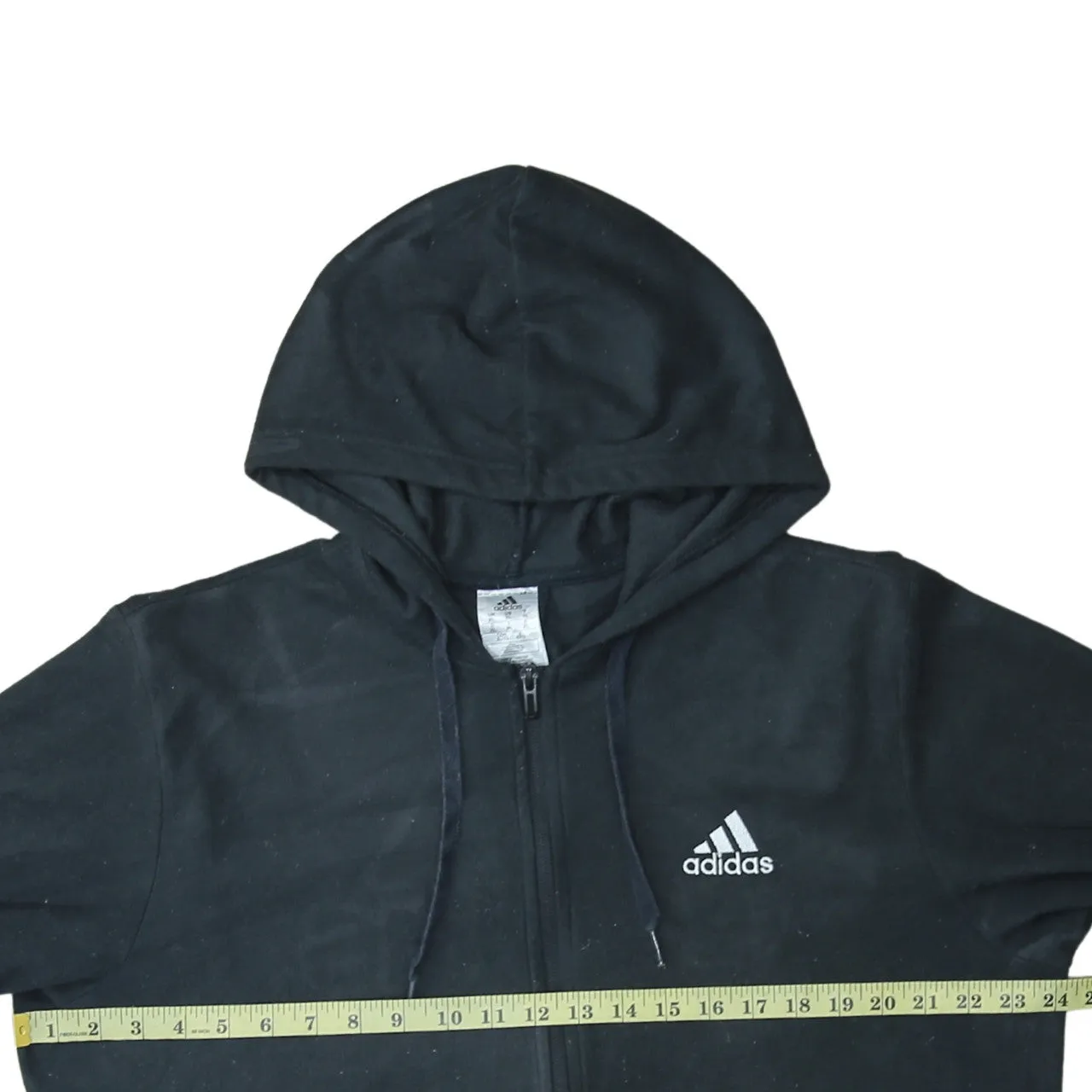 Adidas Black Full Zip Hoodie Women’s XLarge Big Logo Three Stripes Fleece Jacket Sweatshirt sold by Vintage Club product image thumbnail 5