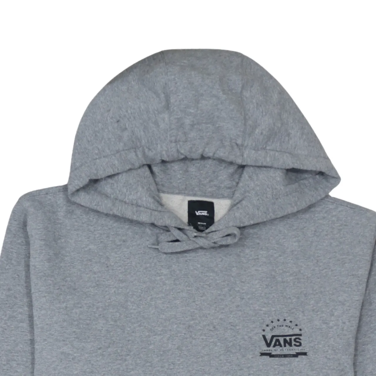 VANS 90's Drawstring Pockets Pullover Hoodie Medium Grey sold by Vintage Club product image thumbnail 3