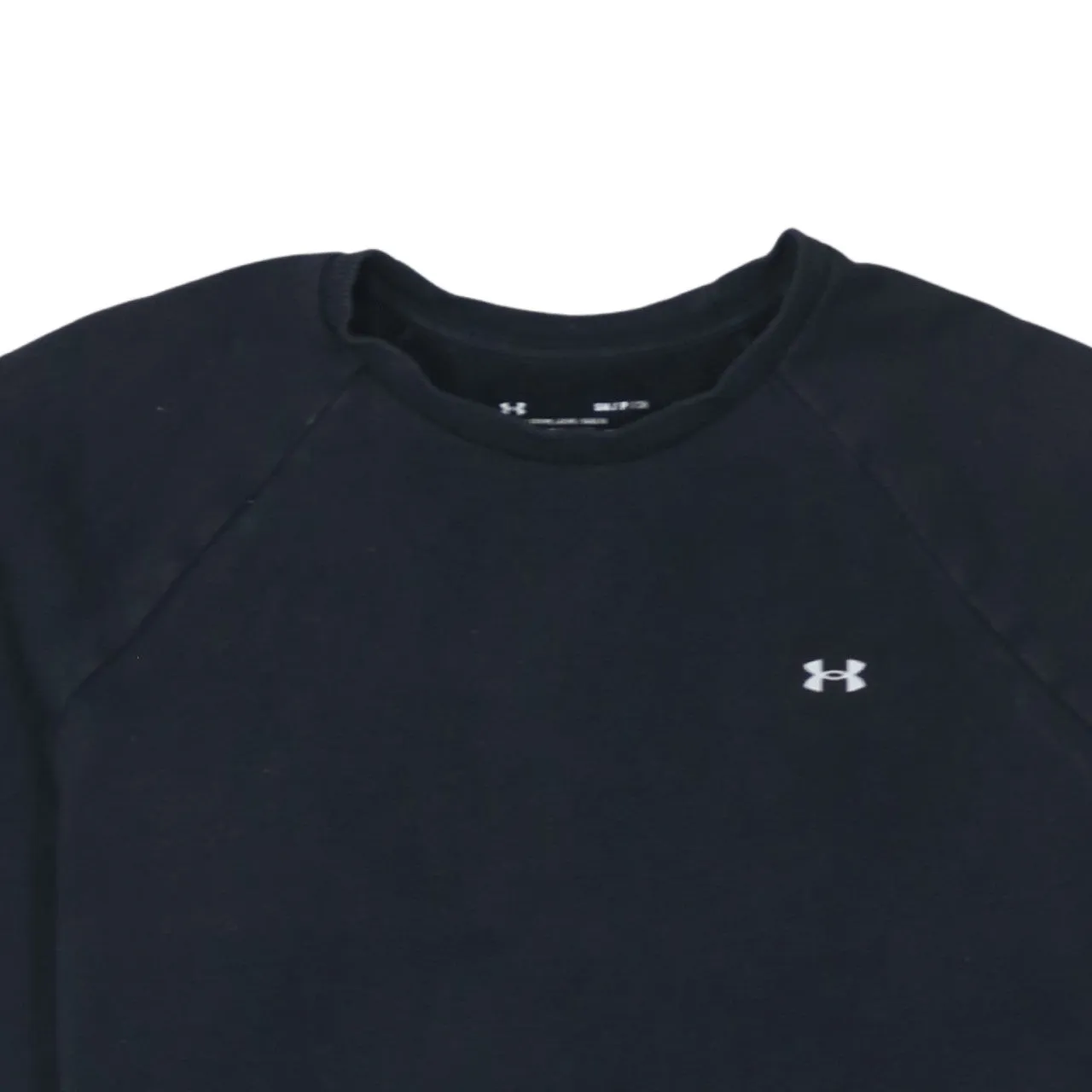 Under Armour Black Sweatshirt Men's Small Embroidered Chest Logo Raglan Sleeve Pullover Fleece Top sold by Vintage Club product image thumbnail 3