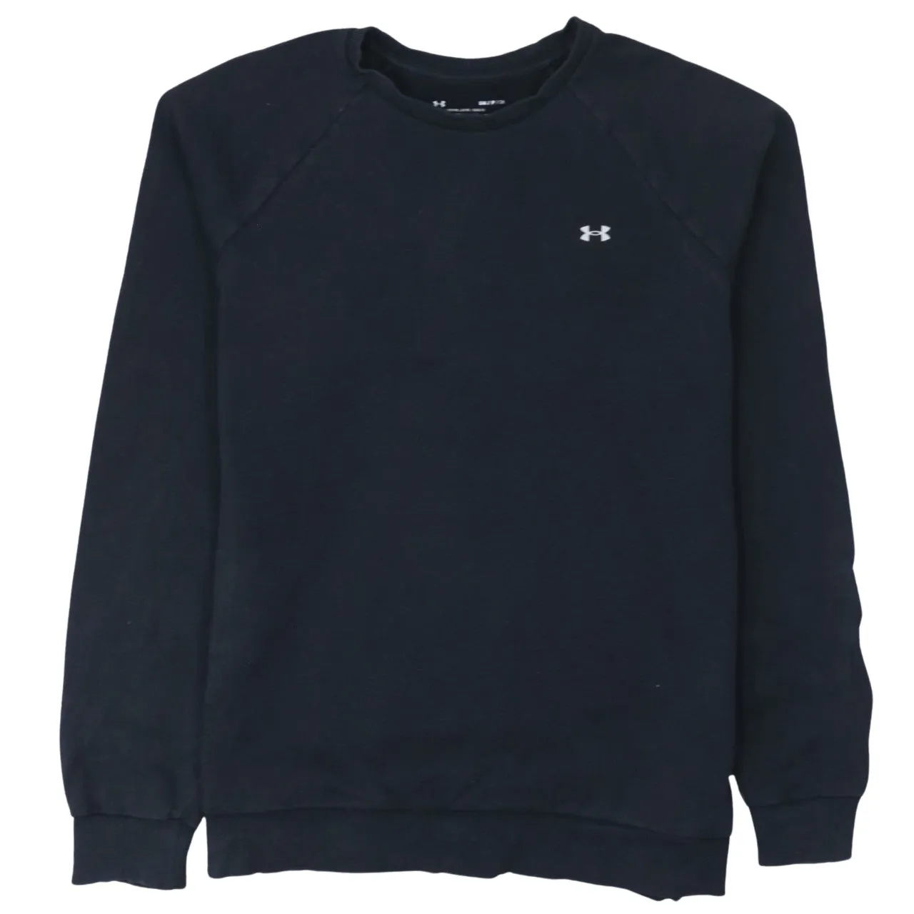 Under Armour Black Sweatshirt Men's Small Embroidered Chest Logo Raglan Sleeve Pullover Fleece Top sold by Vintage Club