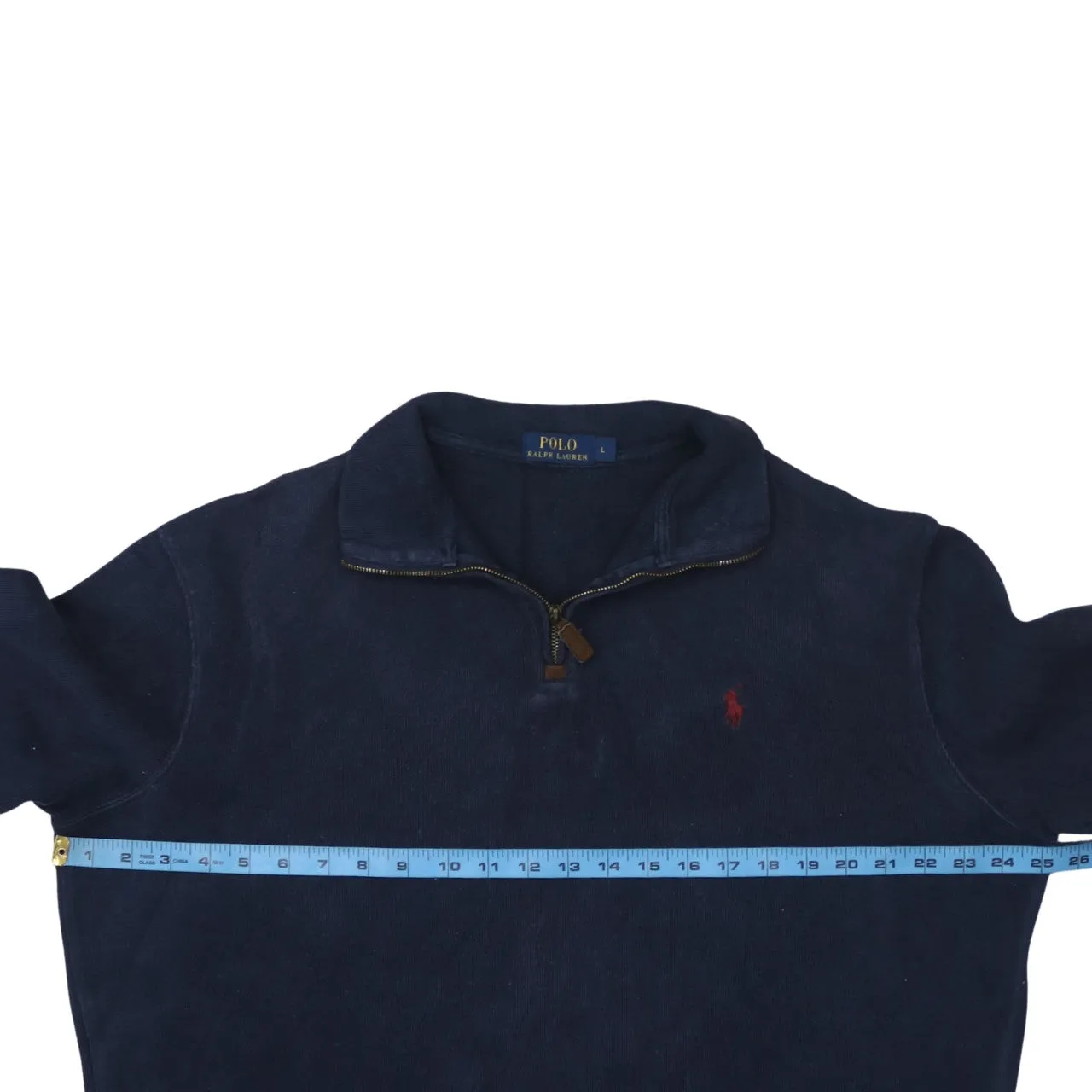Polo Ralph Lauren 90's Lightweight Quarter Zip Sweatshirt Large Navy Blue sold by Vintage Club product image thumbnail 5