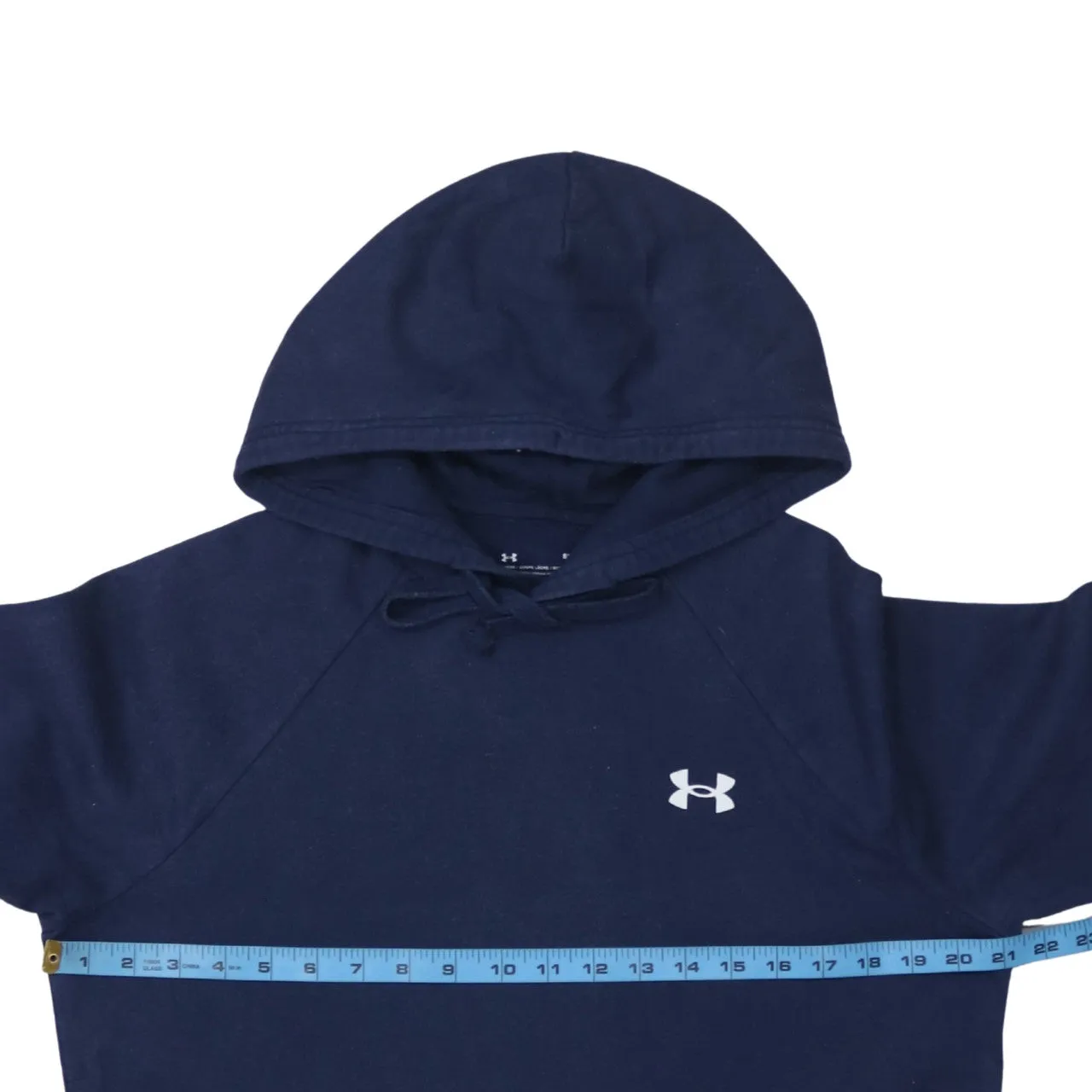 Under Armour Navy Blue Hoodie Men's Small Embroidered Logo Drawstring Pullover Sweatshirt sold by Vintage Club product image thumbnail 5