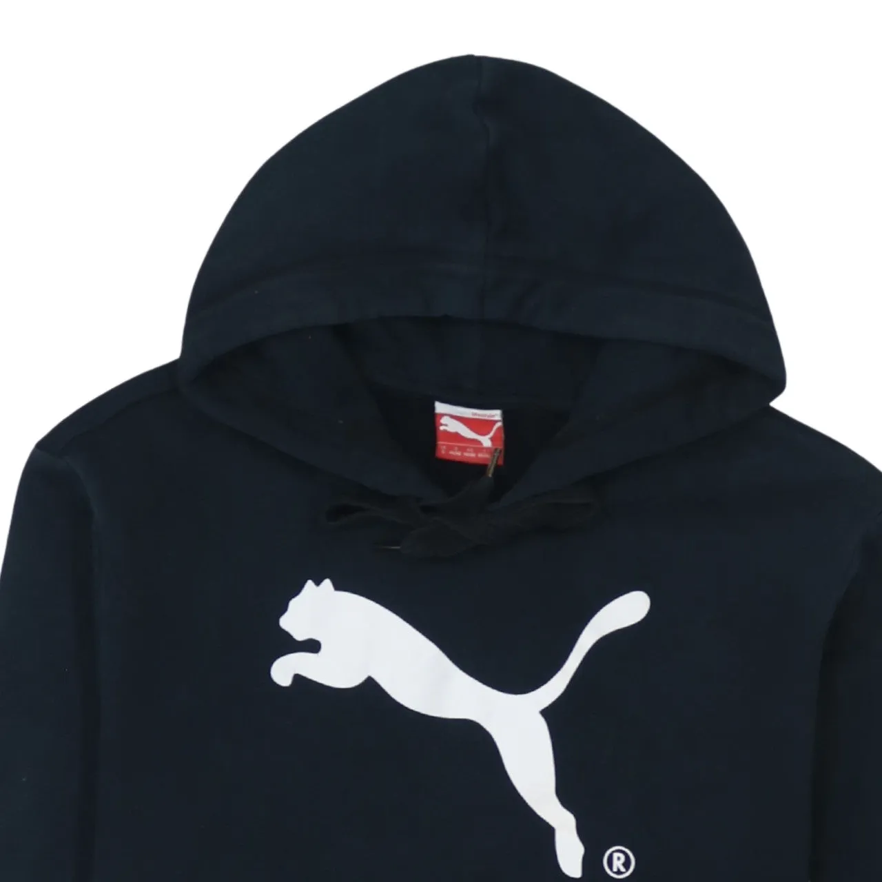 Puma Black Hoodie Men's Small Printed Big Logo Front Pocket Pullover Sweatshirt sold by Vintage Club product image thumbnail 3