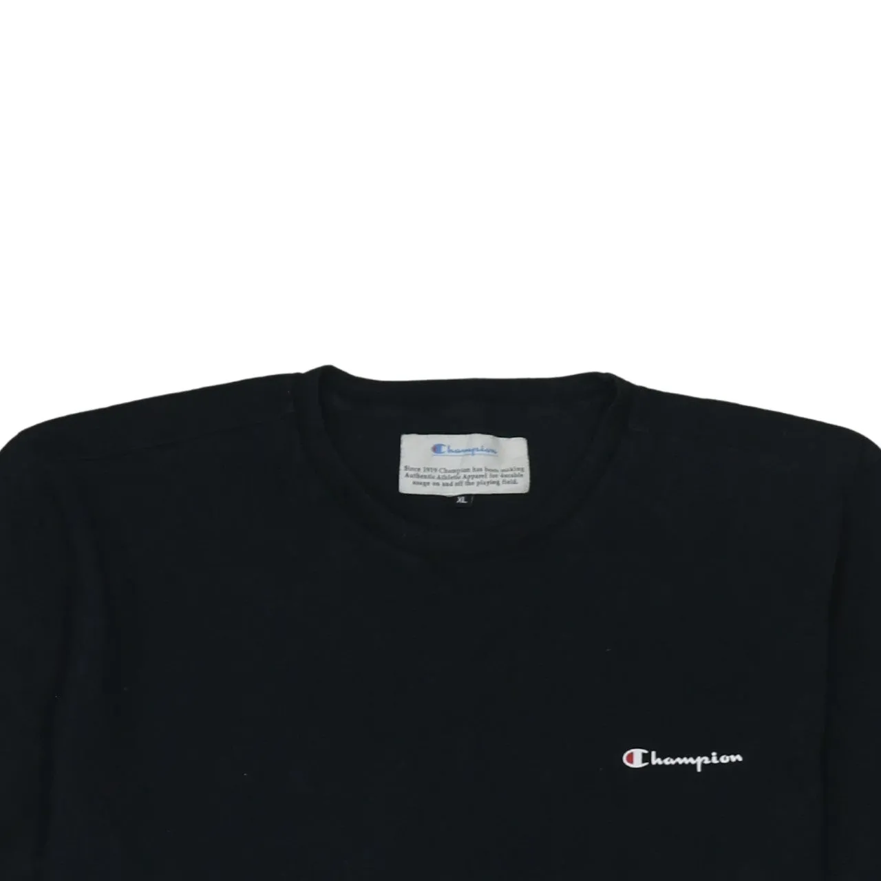 Champion Black T Shirt Women’s XLarge Small Chest Logo Sleeve Patch Casual Top sold by Vintage Club product image thumbnail 3
