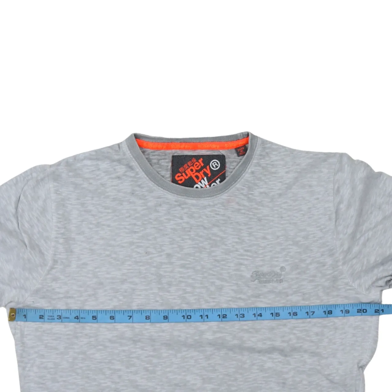 Superdry Light Grey Marl T Shirt Women’s Large Embroidered Chest Logo Roll Sleeve Casual Top sold by Vintage Club product image thumbnail 5