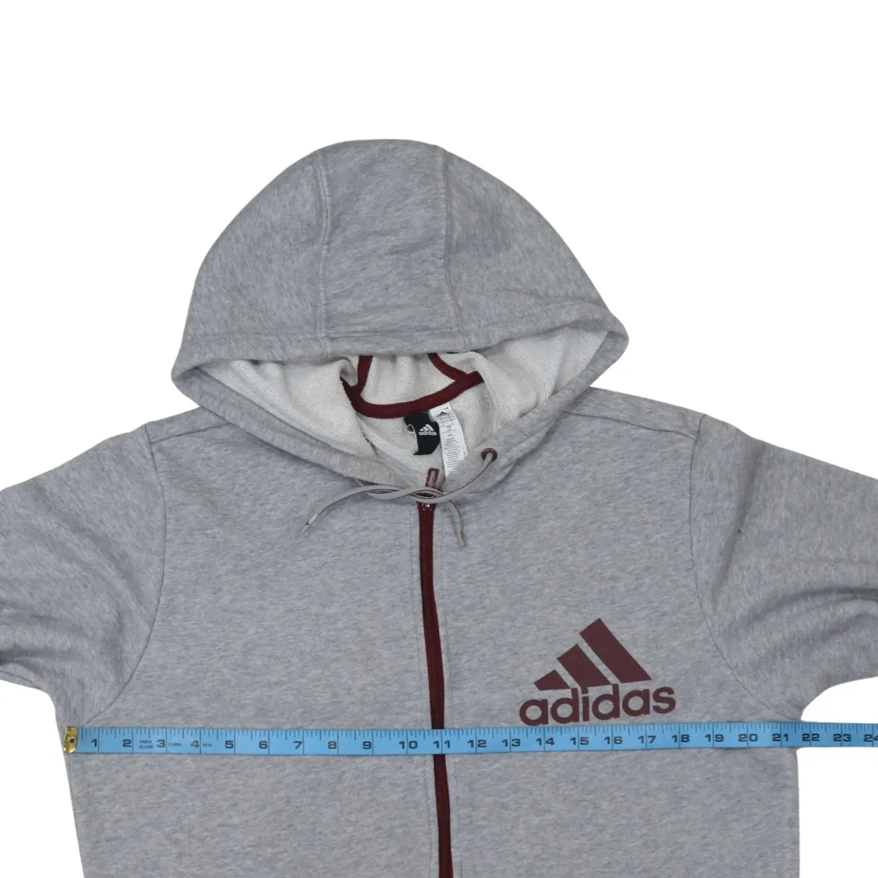 Adidas 90's Lightweight Full Zip Up Hoodie Large Grey sold by Vintage Club product image thumbnail 5