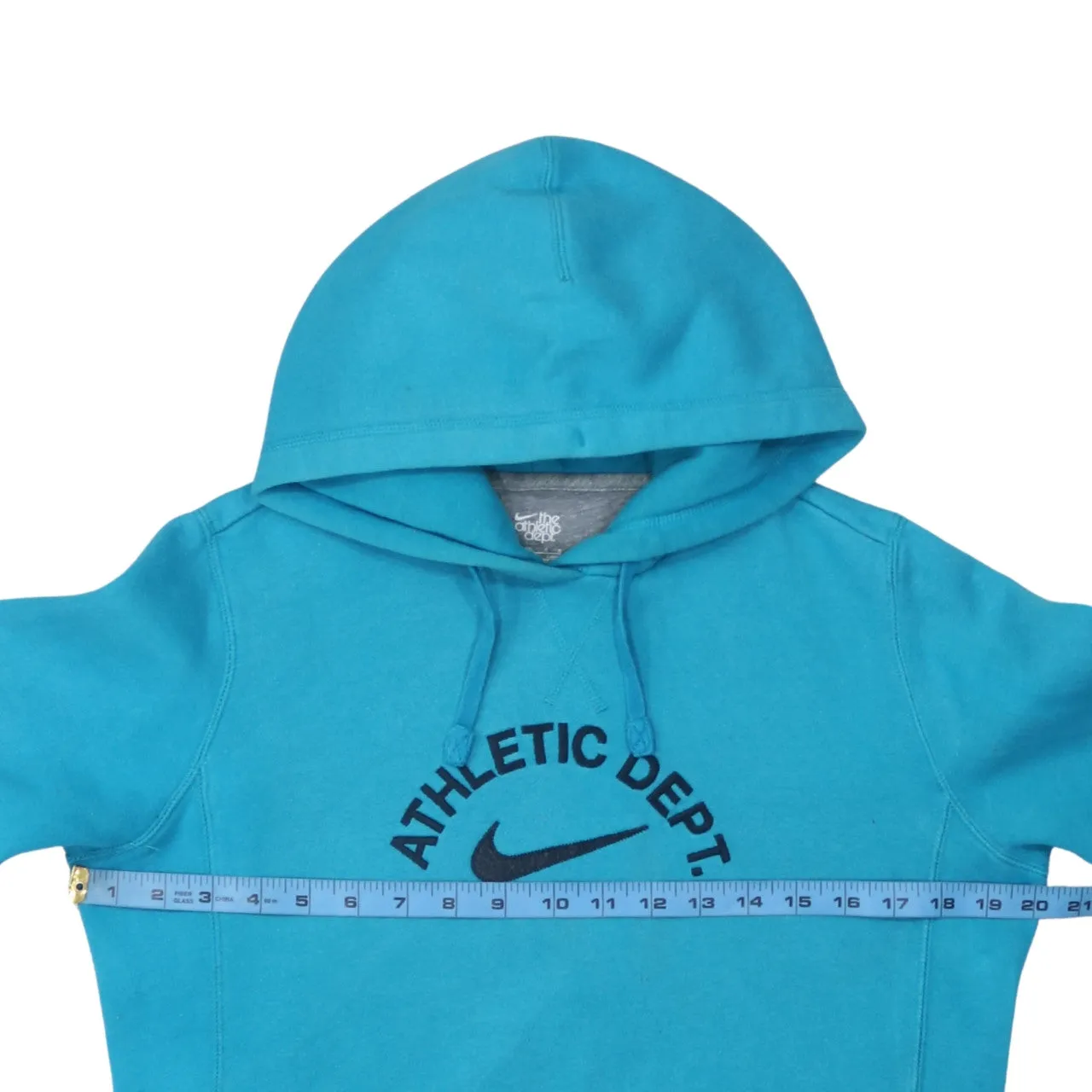 Nike 90's Center Middle Swoosh Pullover Hoodie Large Blue sold by Vintage Club product image thumbnail 5
