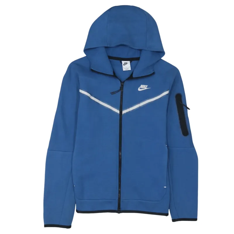 Nike 90's Swoosh Full Zip Up Hoodie Small Blue sold by Vintage Club