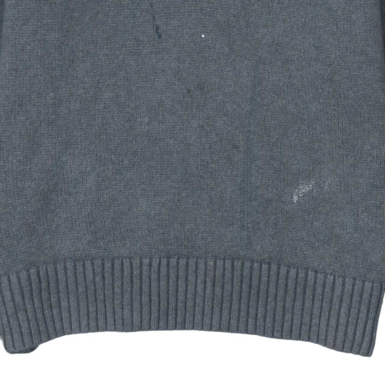 Tommy Hilfiger Grey Half Zip Jumper Women’s Large Ribbed Collar Cotton Knit Sweater sold by Vintage Club product image thumbnail 4