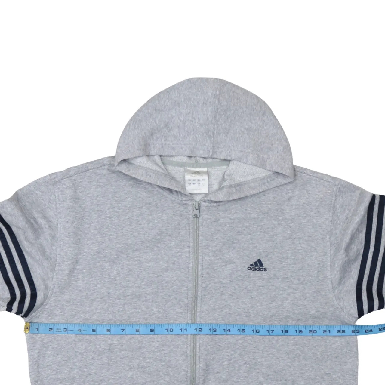 Adidas 90's Drawstring Pockets Full Zip Up Hoodie Large Grey sold by Vintage Club product image thumbnail 5