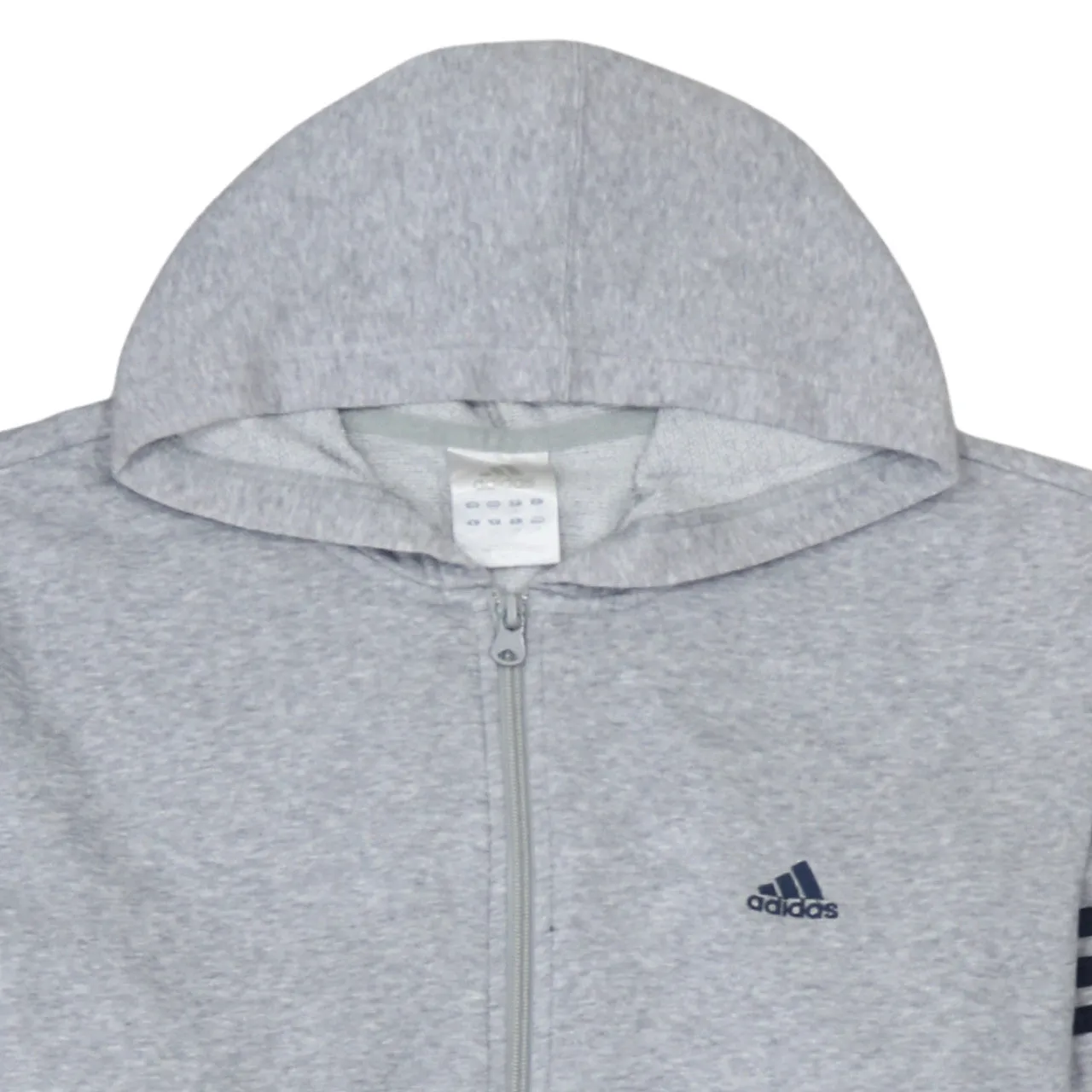 Adidas 90's Drawstring Pockets Full Zip Up Hoodie Large Grey sold by Vintage Club product image thumbnail 3