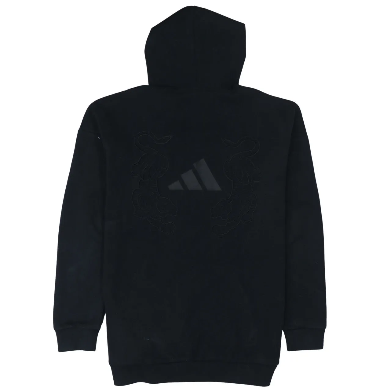 Adidas 90's Drawstring Pockets Pullover Hoodie Small Black sold by Vintage Club product image thumbnail 2