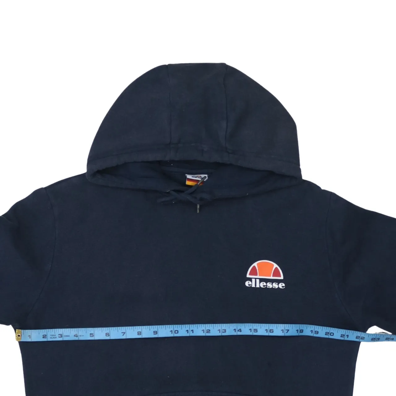 Ellesse 90's Drawstring Pockets Pullover Hoodie Medium Navy Blue sold by Vintage Club product image thumbnail 5