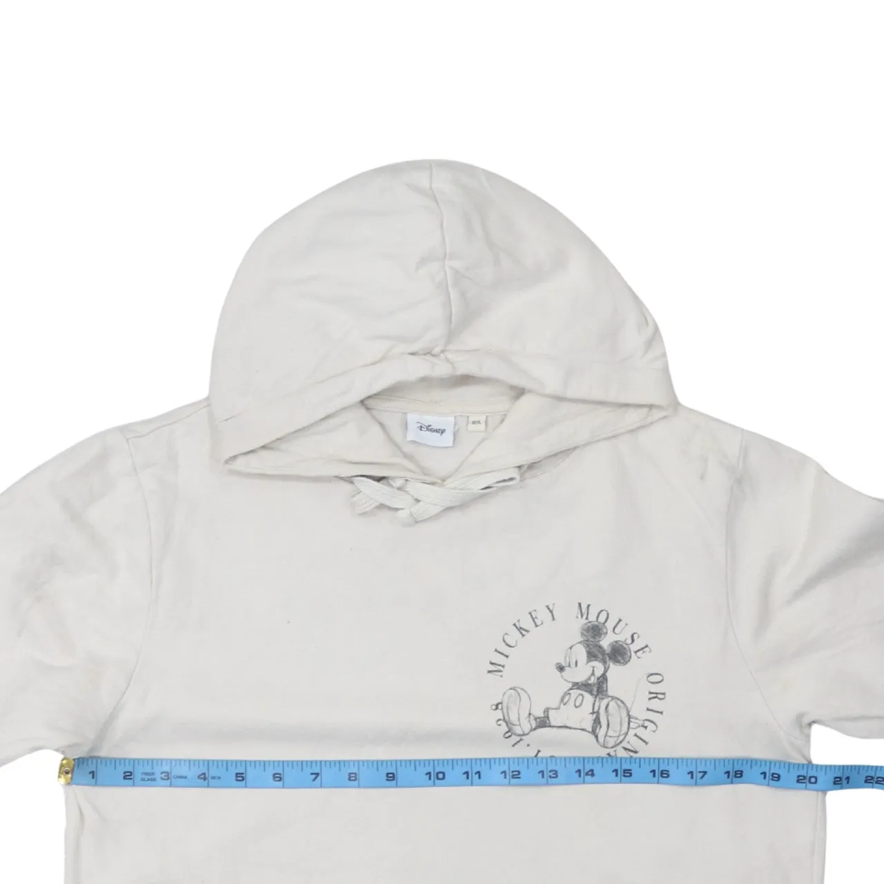 Disney Cream Hoodie Women’s Large Mickey Mouse Printed Front Back Pocket Pullover Sweatshirt sold by Vintage Club product image thumbnail 5