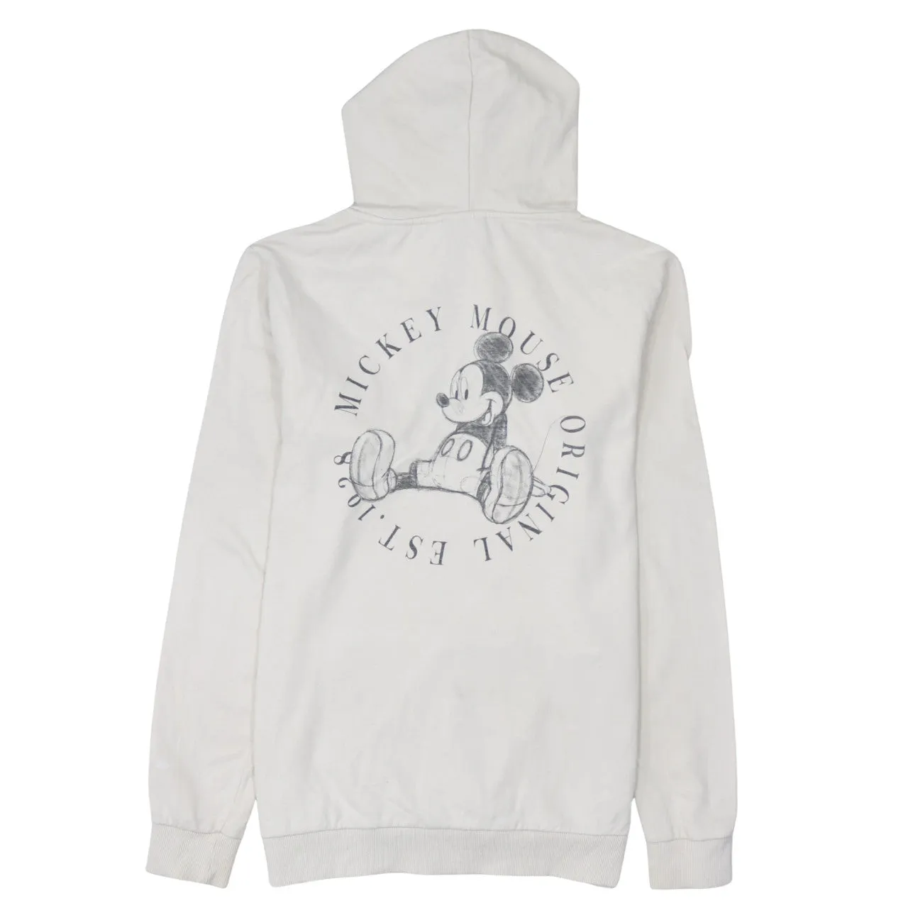 Disney Cream Hoodie Women’s Large Mickey Mouse Printed Front Back Pocket Pullover Sweatshirt sold by Vintage Club product image thumbnail 2