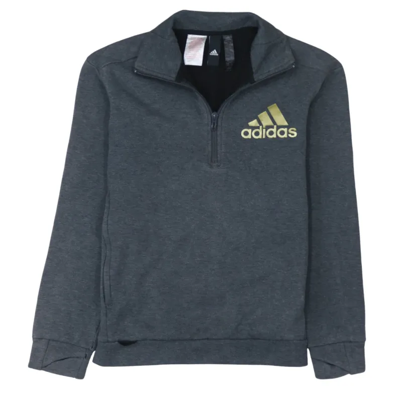 Adidas 90's Lightweight Quarter Zip Sweatshirt Medium Grey sold by Vintage Club