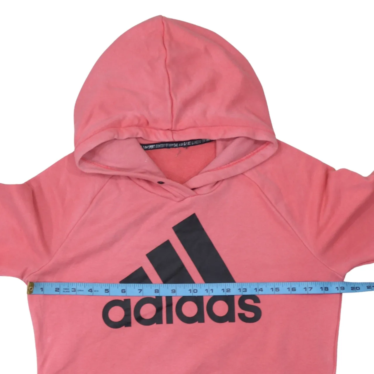 Adidas 90's Spellout Pullover Hoodie XSmall Pink sold by Vintage Club product image thumbnail 5