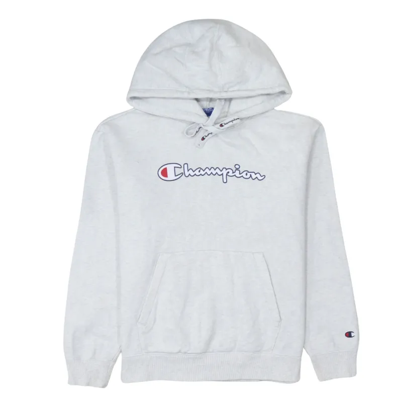 Champion 90's Spellout Pullover Hoodie Medium Grey sold by Vintage Club