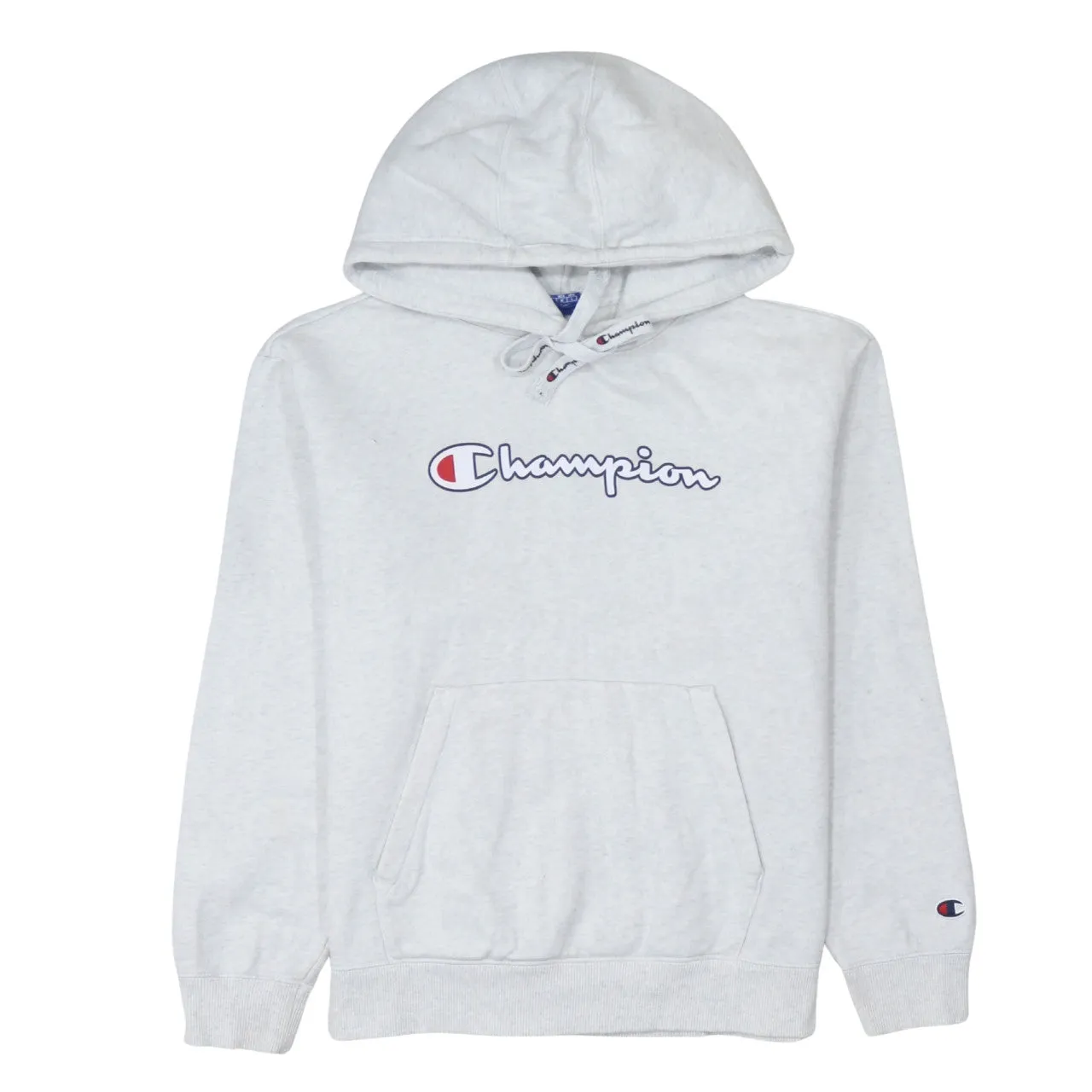 Champion 90's Spellout Pullover Hoodie Medium Grey sold by Vintage Club