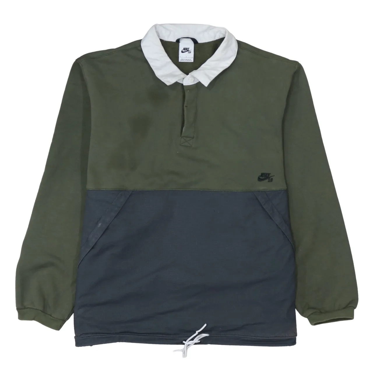 Nike 90's Swoosh Quarter Button Sweatshirt Large Green sold by Vintage Club