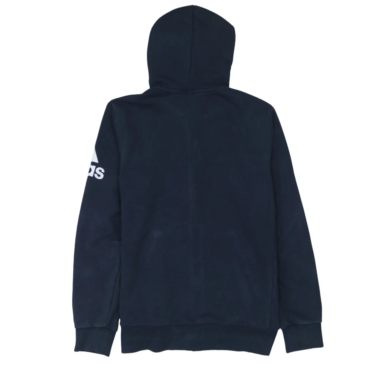 Adidas 90's Drawstring Pockets Full Zip Up Hoodie Large Navy Blue sold by Vintage Club product image thumbnail 2