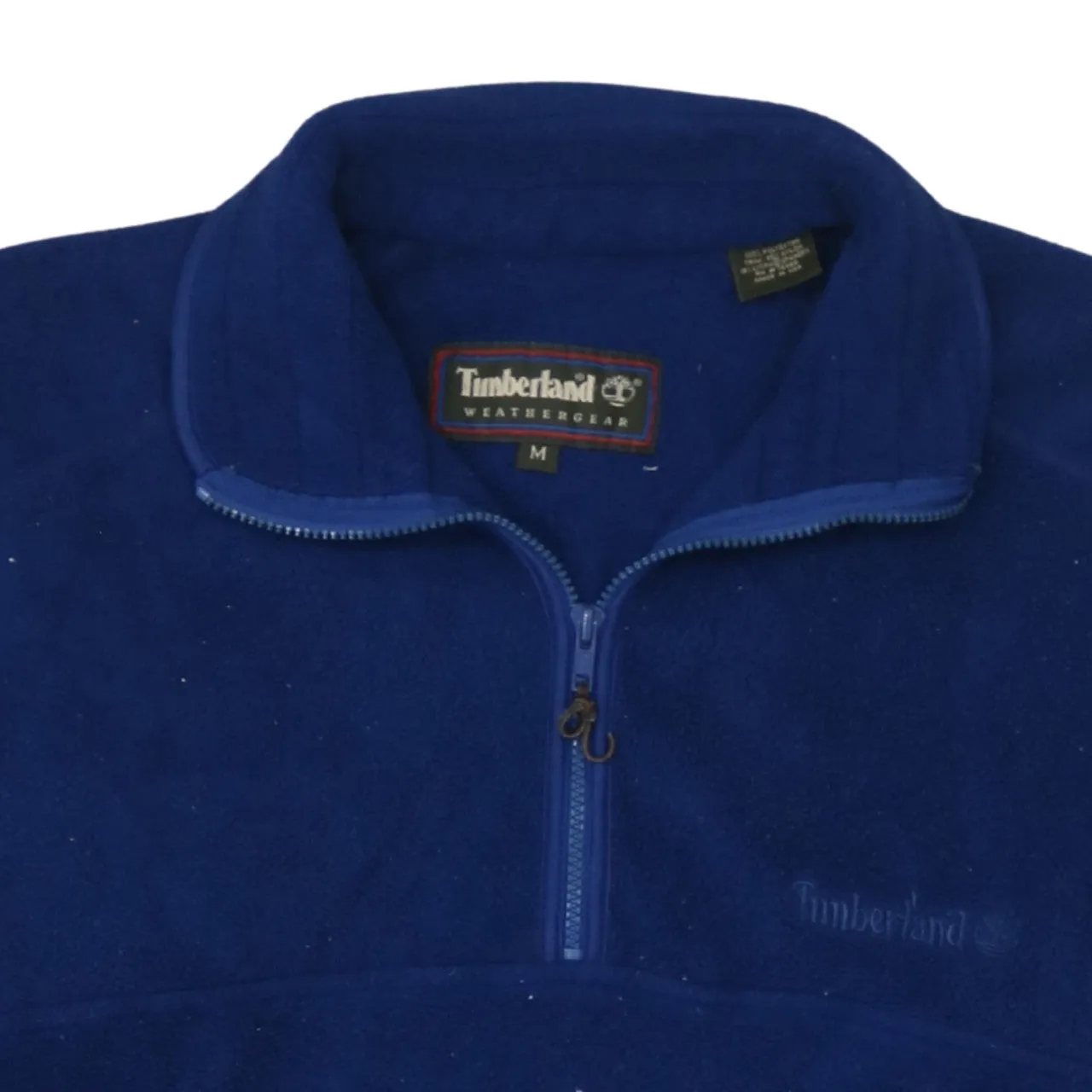 Timberland Royal Blue Fleece Jumper Men’s Medium Half Zip Embroidered Logo Zip Pockets Pullover Top sold by Vintage Club product image thumbnail 3