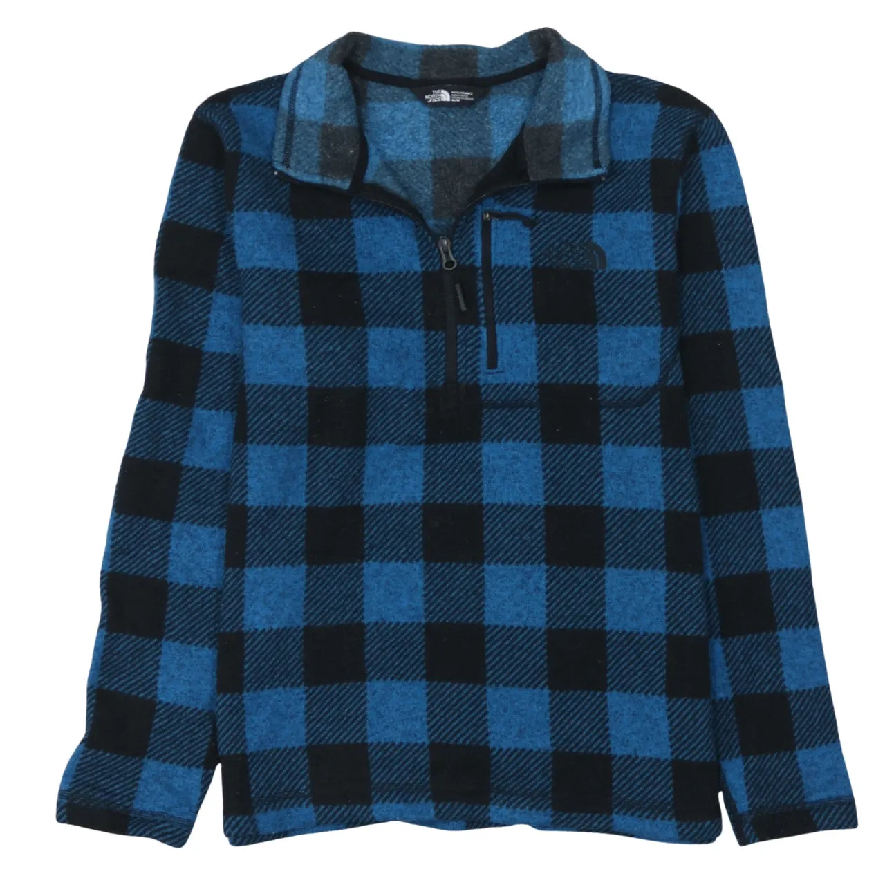 The North Face 90's Plain Quarter Zip Sweatshirt Medium Blue sold by Vintage Club