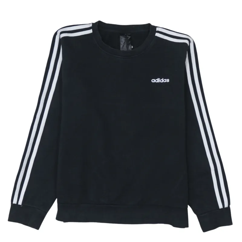 Adidas 90's Striped Sleeve Crewneck Sweatshirt Large Black sold by Vintage Club