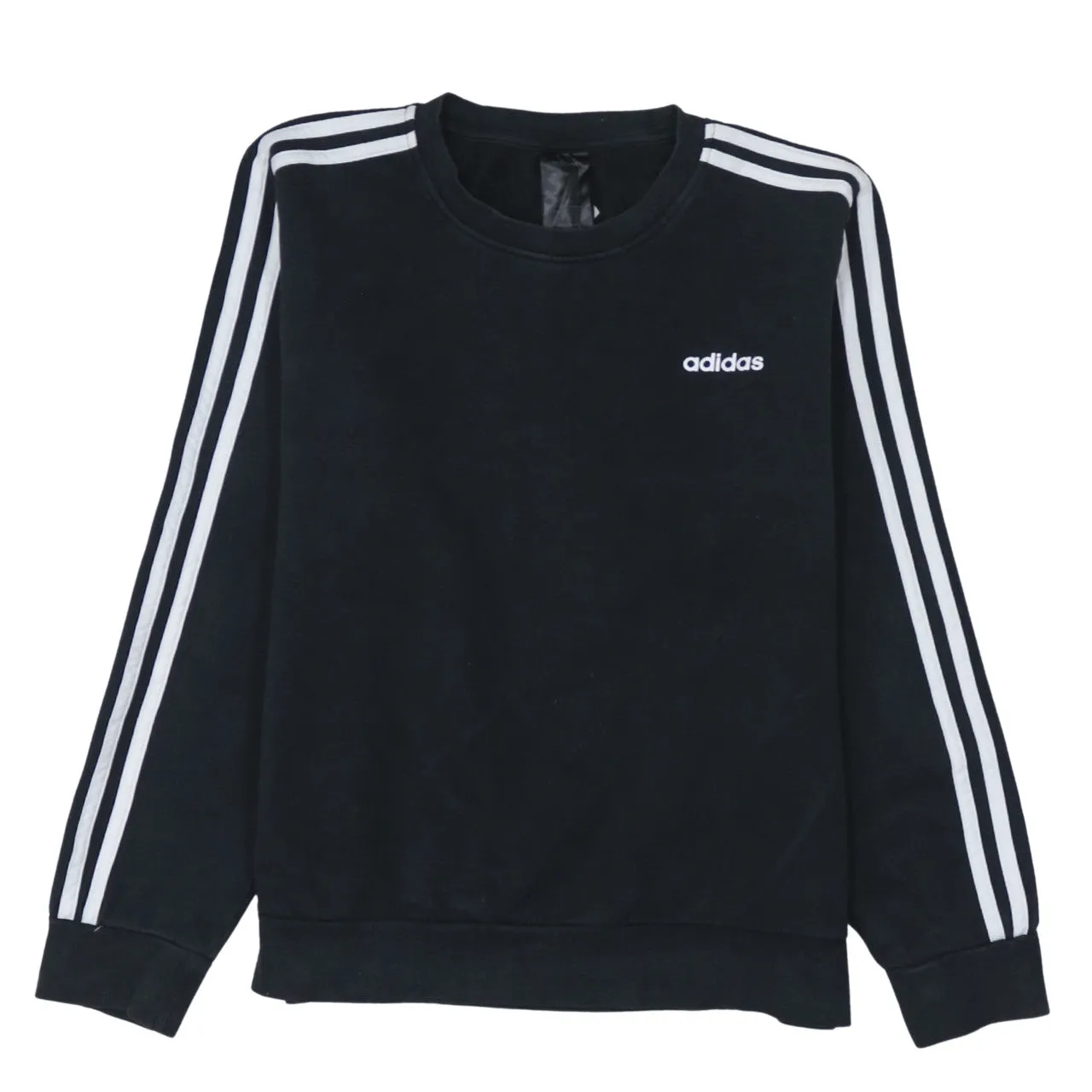 Adidas 90's Striped Sleeve Crewneck Sweatshirt Large Black sold by Vintage Club