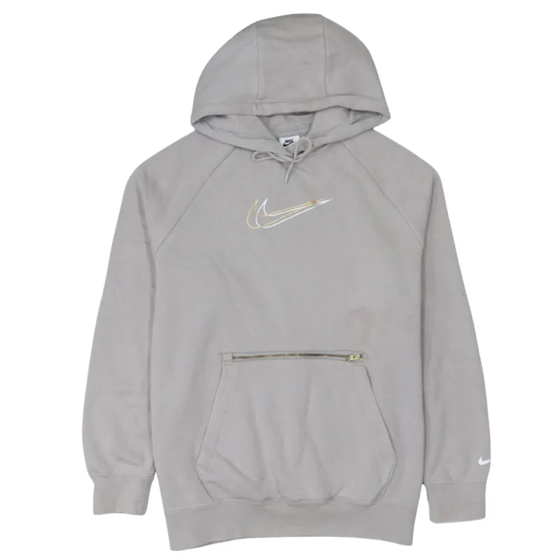 Nike 90's Center Middle Swoosh Pullover Hoodie Small Grey sold by Vintage Club