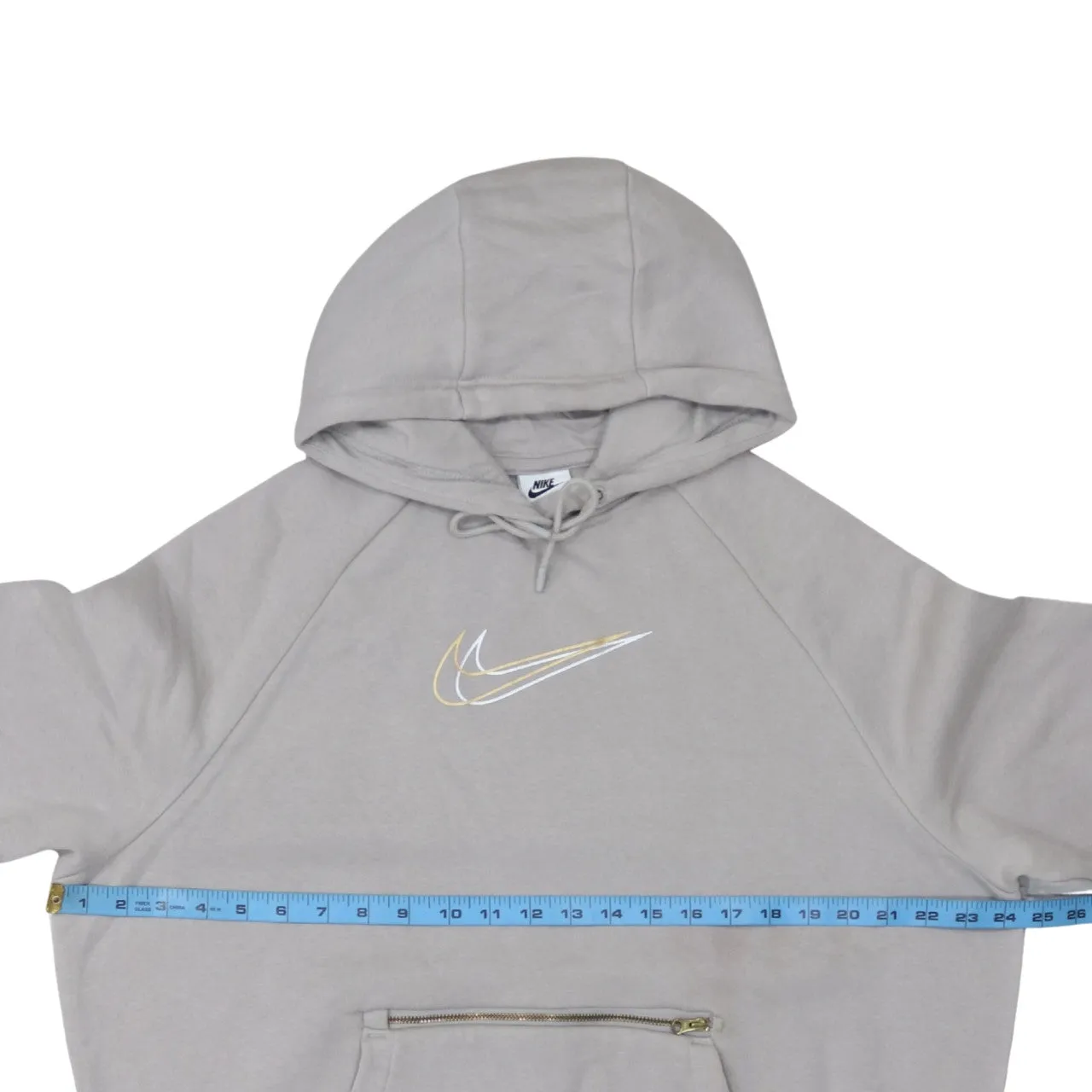 Nike 90's Center Middle Swoosh Pullover Hoodie Small Grey sold by Vintage Club product image thumbnail 5